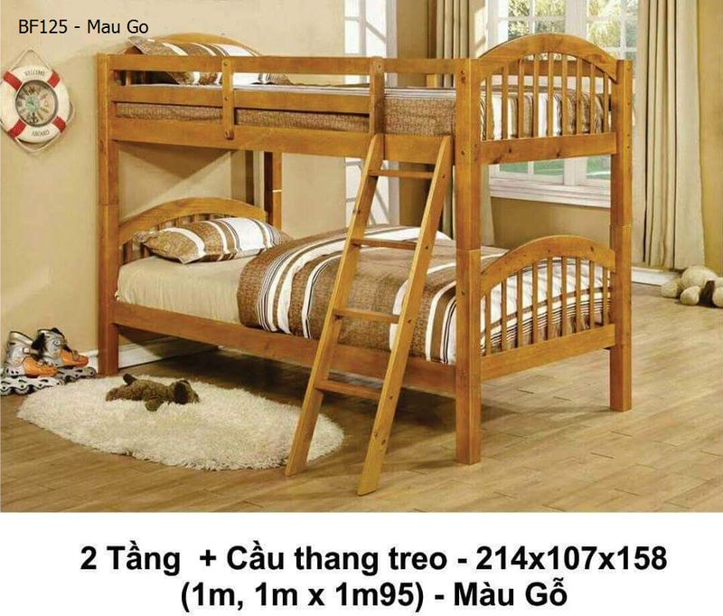 Giường tầng cầu thang treo giá rẻ mã BF125