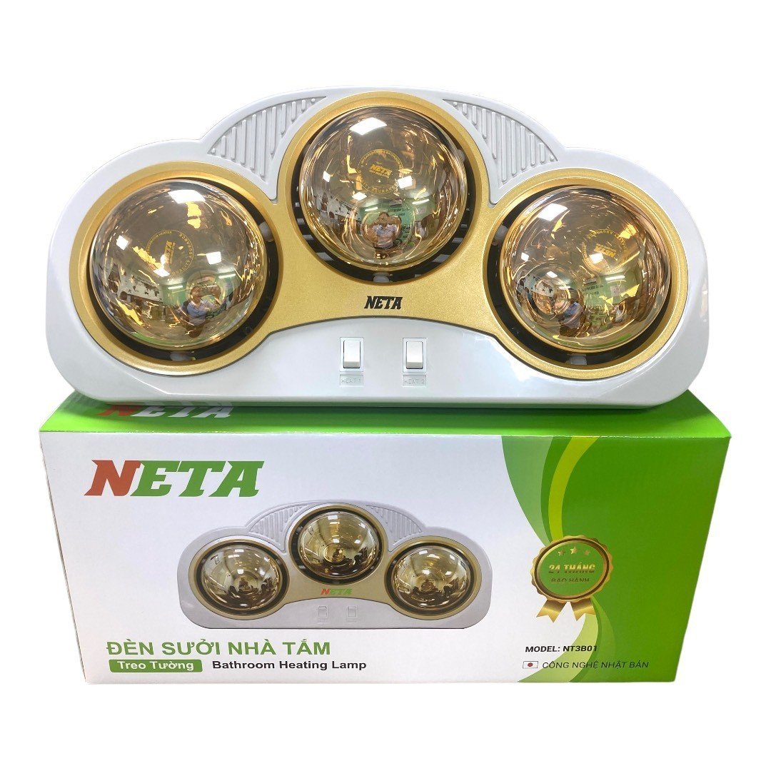 Đèn sưởi nhà tắm 3 bóng vòm NETA