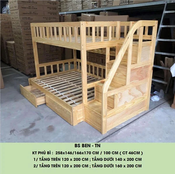 Giường tầng Cao Cấp BEN 1M2 -1M6